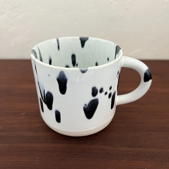 STUDIO ARHOJ Denmark Chug Mug Spot Black White Polka Dot Drips Copenhagen Design - Picture 5 of 15